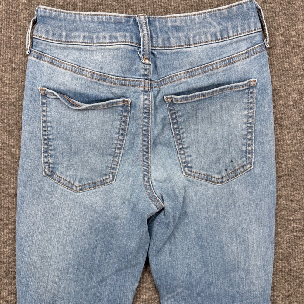 Sol High Rise Crop Distressed Skinny Jeans Light Wash Raw Hem Womens Size 0 24W - Picture 6 of 8